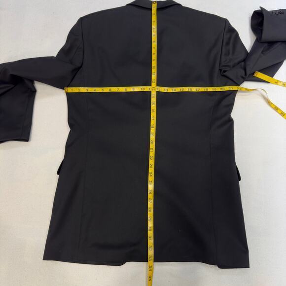 Jones New York Men's 40L 100% Wool 3 Button Front Notch Lapel Suit Black Blazer - Picture 9 of 14